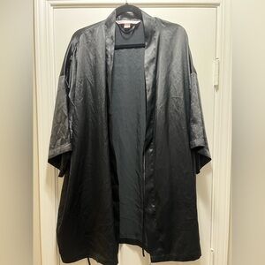 Victoria Secret Y2K Black Silky Robe with Pockets